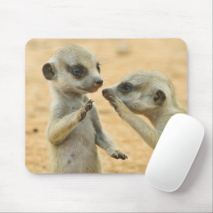 Tapis De Souris Animaux de bébés cutest   Deux jeunes Meerkats