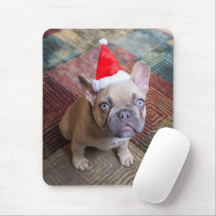 Tapis De Souris Animaux de bébés cutest French Bulldog Christmas