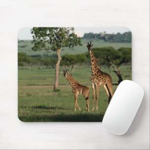 Tapis De Souris Animaux de bébés cutest   Giraffe Calf & Mama
