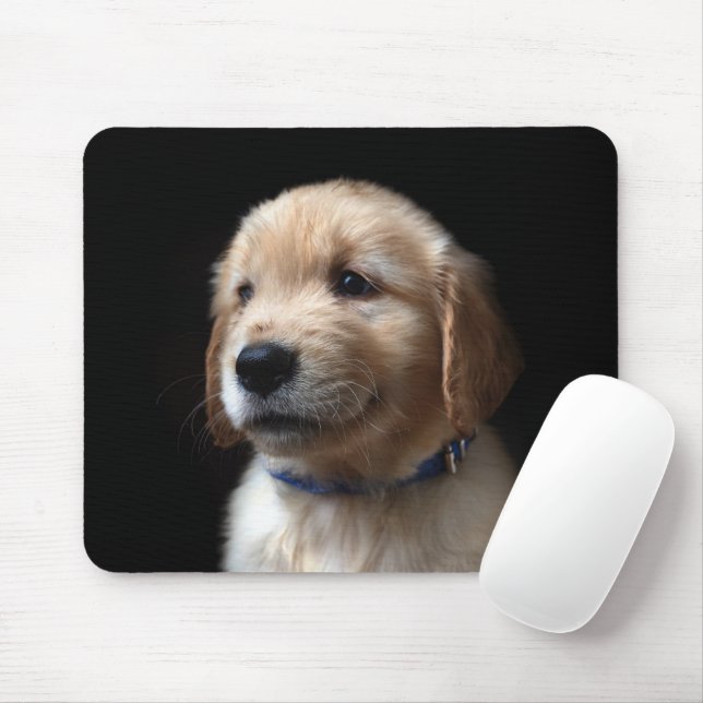 Tapis De Souris Animaux de bébés cutest | Golden Retriever Puppy (Avec souris)