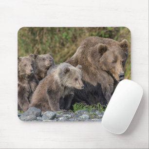 Tapis De Souris Animaux de bébés cutest   Kodiak Mama Bear & Cubs