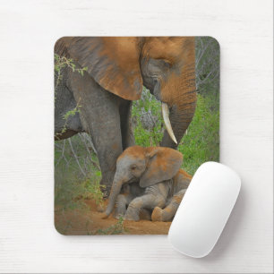 Tapis De Souris Animaux de bébés cutest   Mama Elephant & Baby