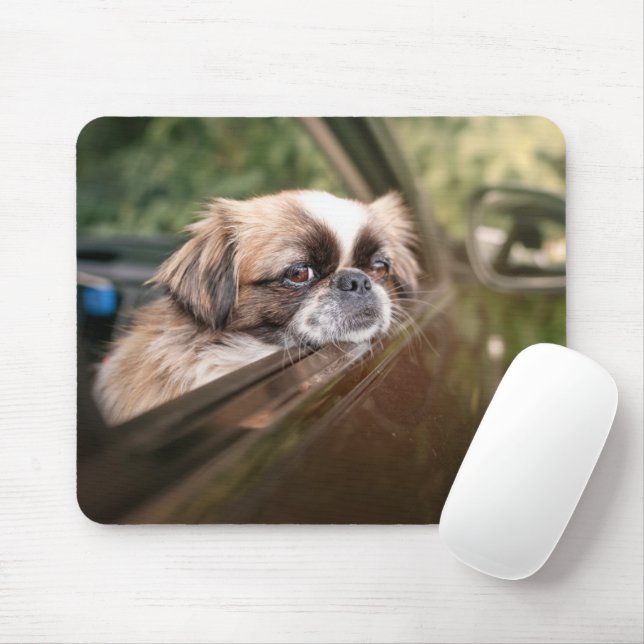 Tapis De Souris Animaux de bébés cutest | Pekingese Chiot en voitu (Avec souris)