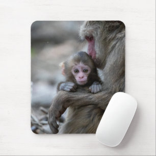 Tapis De Souris Animaux de bébés cutest   Singe et bébé japonais