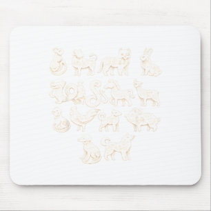 Tapis De Souris Animaux de la nouvelle année lunaire 12 signes du