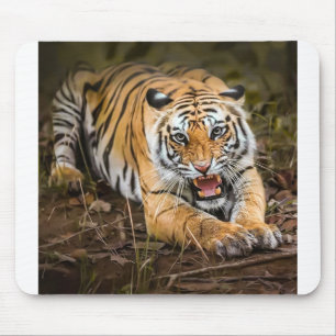Tapis De Souris Animaux de tigres en colère Predator Chat Faune