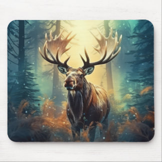 Tapis De Souris Animaux d'orignal Wilderness Mur Art coloré