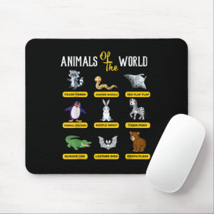 Tapis De Souris Animaux Du Monde Drôles De Noms D'Animaux Réels