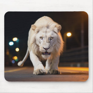 Tapis De Souris Animaux Lions Dans La Rue À L'Extérieur