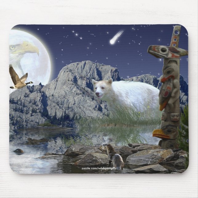 Tapis De Souris Animaux sacrés Haida Spirit Faune Mousepad (Devant)