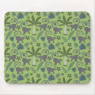 Tapis De Souris Animaux tropicaux sans soudure motif vert et gris