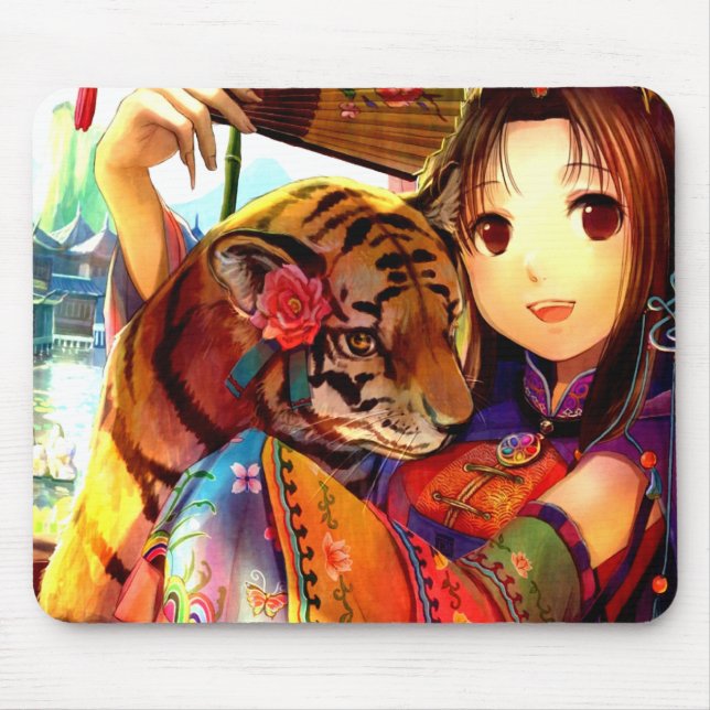Tapis De Souris Anime avec le tigre (Devant)