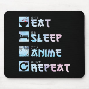 Tapis De Souris Anime de sommeil de manger Répétition - Anime M de
