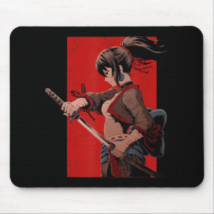 Tapis De Souris Anime filles Ados Samurai Waifu japonais Otaku Kaw