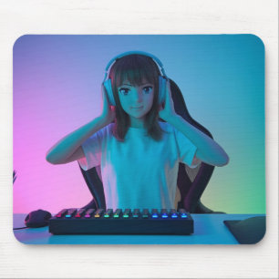 Tapis de souris Anime Gamer Girl Setup