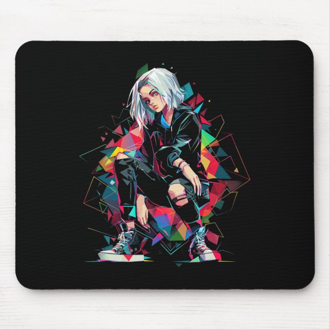 Tapis De Souris Anime Manga Graphisme Polygone Art Anime (Devant)