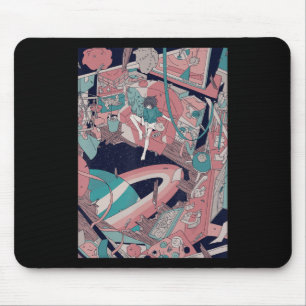 Tapis De Souris Anime Retro 90s Lofi Girl esthétique japonaise Ota
