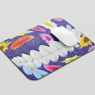 Tapis De Souris Animée dents blanches sourire dentiste Mousepad