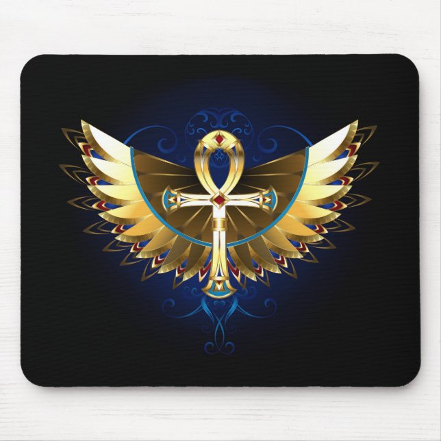 Tapis De Souris Ankh or avec ailes (Devant)