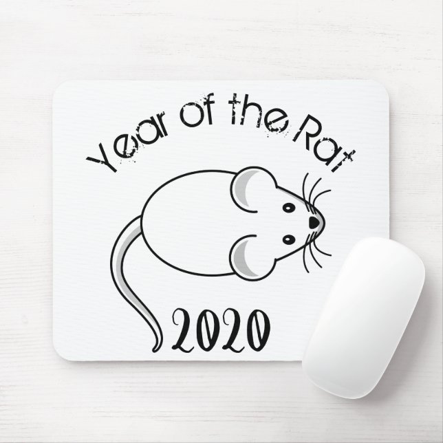Tapis De Souris Année de la souris Rat 2020 avec texte (Avec souris)