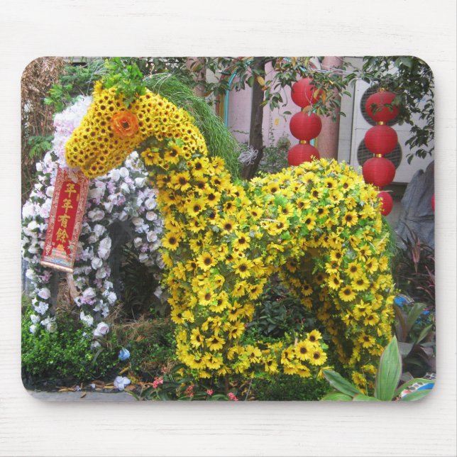 Tapis De Souris Année du cheval | 春 節 馬 ... Topiary chinois (Devant)