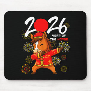 Tapis De Souris Année du Cheval 2026 Cheval Dabbing Nouvel An Chin