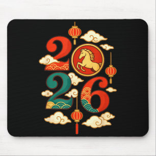 Tapis De Souris Année du Cheval 2026 Nouvel An Chinois 
