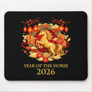 Tapis De Souris Année du Cheval 2026 Nouvel An Chinois Cheval Lant