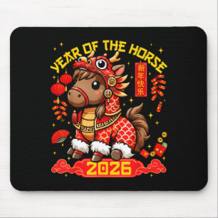 Tapis De Souris Année du Cheval 2026 Nouvel An Lunaire Chinois Nou
