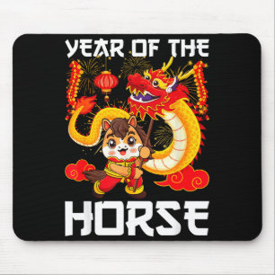 Tapis De Souris Année du cheval Danse du dragon chinois Nouvel An 