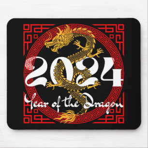 Tapis De Souris Année du Dragon 2024 Zodiac chinois