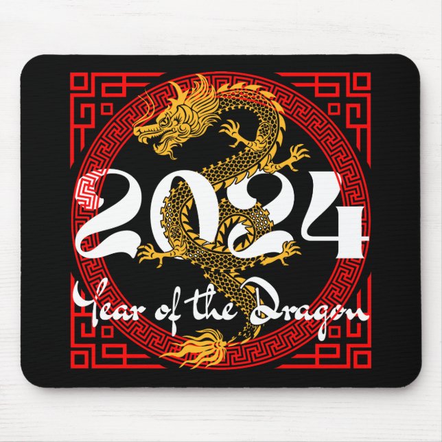 Tapis De Souris Année du Dragon 2024 Zodiac chinois (Devant)