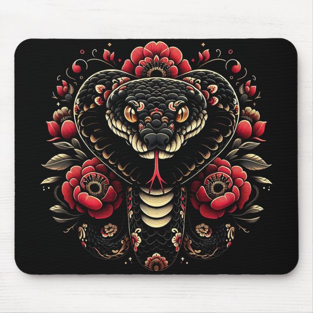 Tapis De Souris Année du serpent 2025 : Sagesse, transformation (Devant)