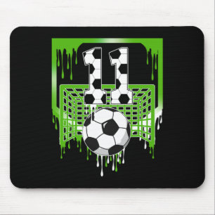 Tapis De Souris Anniversaire 11 ans Soccer Ice Cream Drip 11 ans P