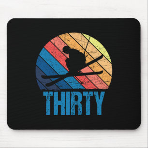 Tapis De Souris Anniversaire 30 Ans Retro Ski Ski 30 Ans Hommes Fe