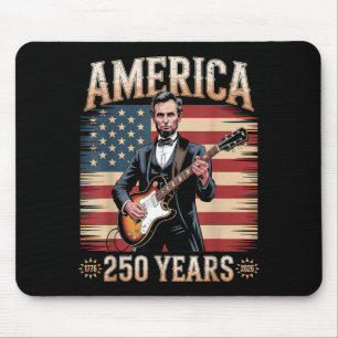 Tapis De Souris Anniversaire d'Abraham Lincoln jouant de la guitar