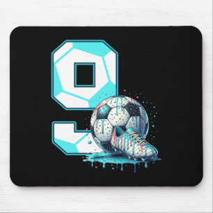 Tapis De Souris Anniversaire de 9 ans de football Crème glacée qui
