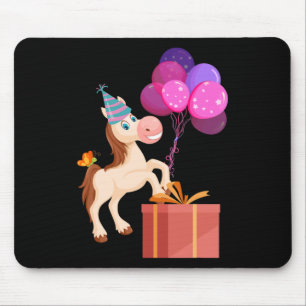 Tapis De Souris Anniversaire de enfant Party Cute Animal Horse Lov