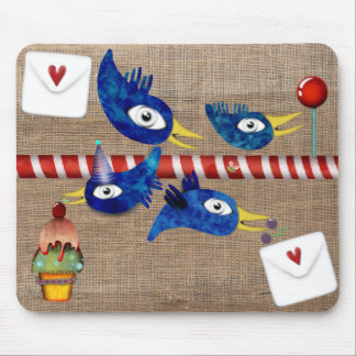 Tapis De Souris Anniversaire de fête lolly pop gâteau cupcake ceri