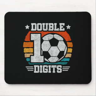 Tapis De Souris Anniversaire de football - Double Chiffres 10 Ans