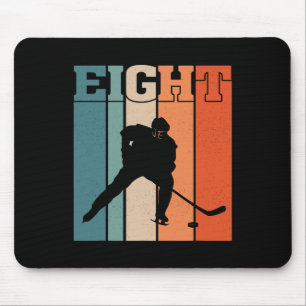 Tapis De Souris Anniversaire des 8 ans Hockey sur glace rétro Enfa