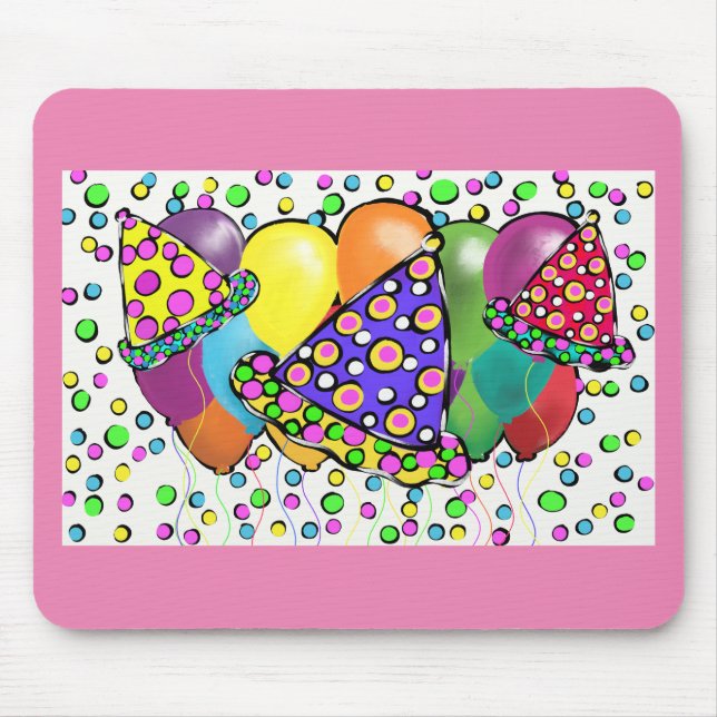 TAPIS DE SOURIS ANNIVERSAIRE DESIGN CASQUETTE (Devant)