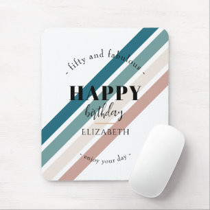 Tapis De Souris Anniversaire Design minimaliste aux couleurs paste
