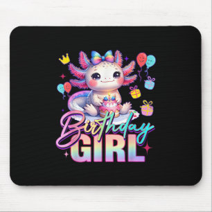 Tapis De Souris Anniversaire fille mignonne Axolotl Anniversaire F