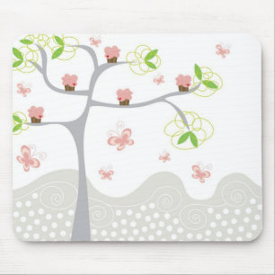 Tapis De Souris Anniversaire lunatique de bonbon à papillons