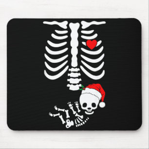 Tapis De Souris Annonce de grossesse Skeleton Noël Santa Baby Show