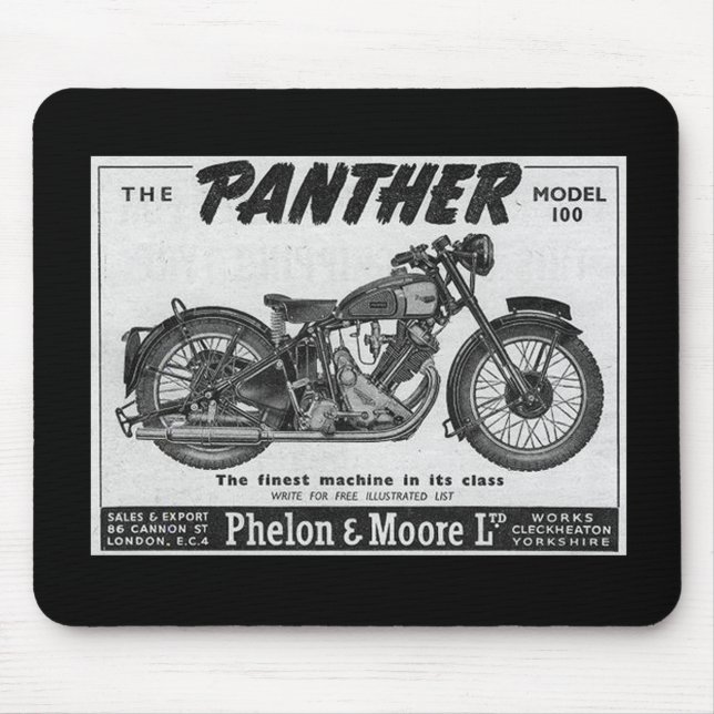 Tapis De Souris annonce de moto de panthère (Devant)