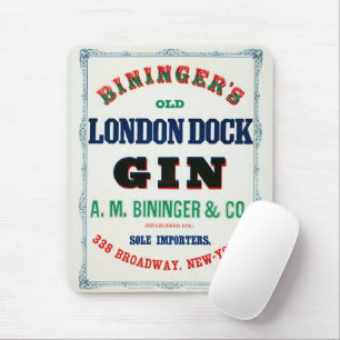 Tapis De Souris Annonce Vintage pour Bininger's Old London Dock Gi