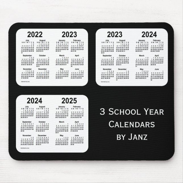 Tapis De Souris Annuaires de l'année scolaire du néon noir 2022-20 (Devant)