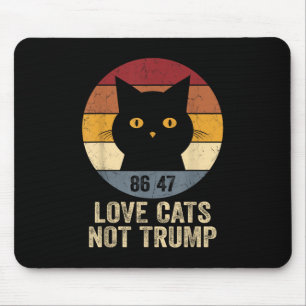 Tapis De Souris Anti Trump 86 47 T-Shirt Rétro J'aime les Chats Pa